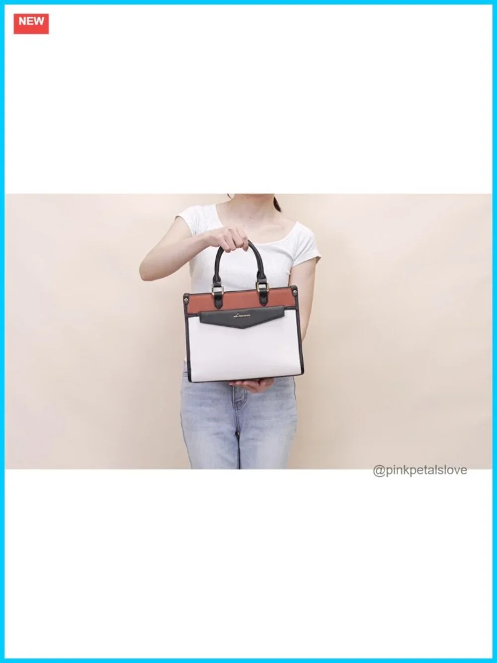 PU Leather Satchel Tote Purse with Magnetic Flap, Crossbody Shoulder Bag for